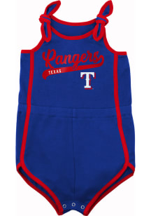 Texas Rangers Baby Blue Hit and Run Romper Short Sleeve One Piece