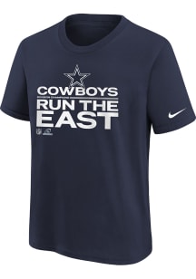 Nike Dallas Cowboys Youth Navy Blue SBLVI Trophy Division Champions Short Sleeve T-Shirt