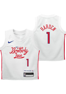 James Harden  Nike Philadelphia 76ers Toddler White City Edition Replica Jersey Basketball Jerse..