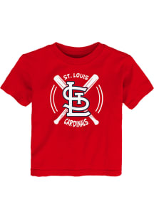 St Louis Cardinals Infant Swing Bats Short Sleeve T-Shirt Red