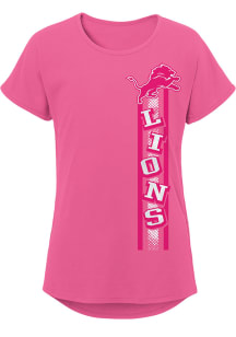 Detroit Lions Girls Pink Fair Catch Short Sleeve Tee