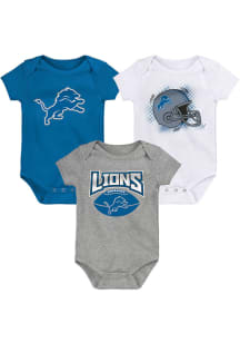Detroit Lions Baby Blue Game On SS 3PK One Piece