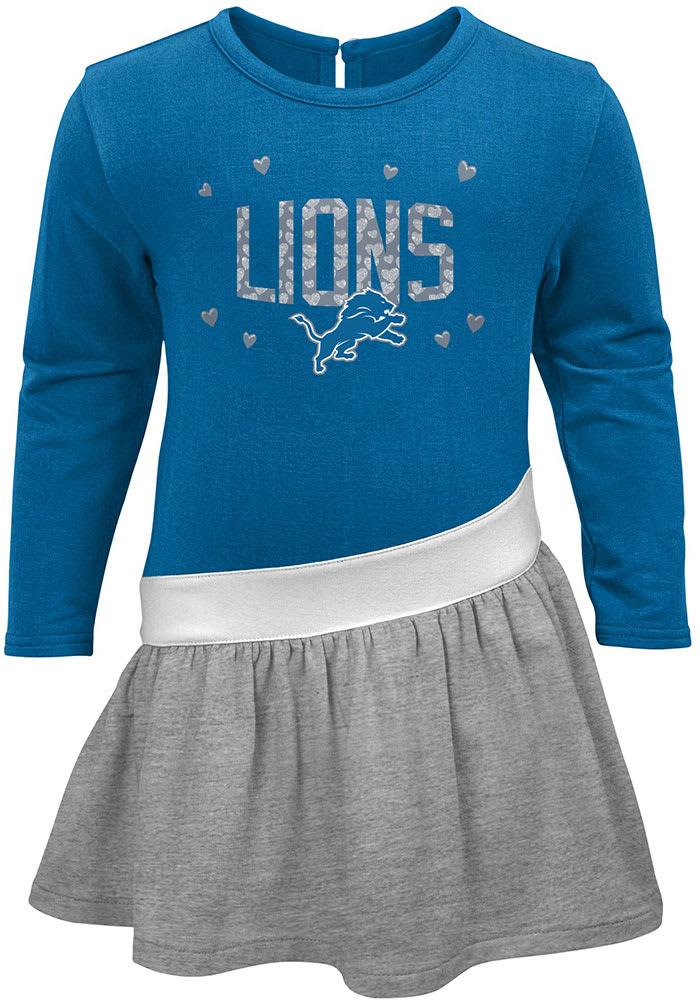 New Era / Apparel Girl's Detroit Lions Sequins Heart Blue T-Shirt