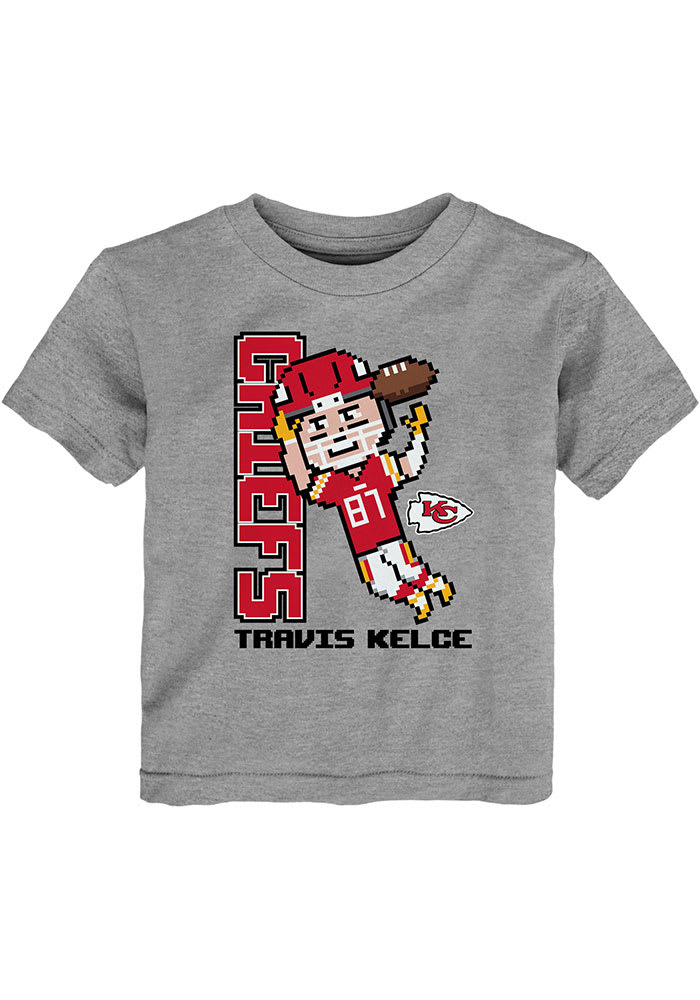 Travis Kelce Kansas City Chiefs Toddler Grey Pixel Player Short Sleeve Player T Shirt