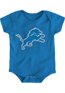 Detroit Lions Baby Blue Primary Logo Short Sleeve One Piece