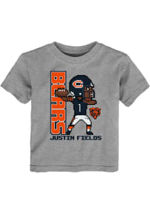Justin Fields Chicago Bears Toddler Grey Pixel Player Short Sleeve Player T Shirt