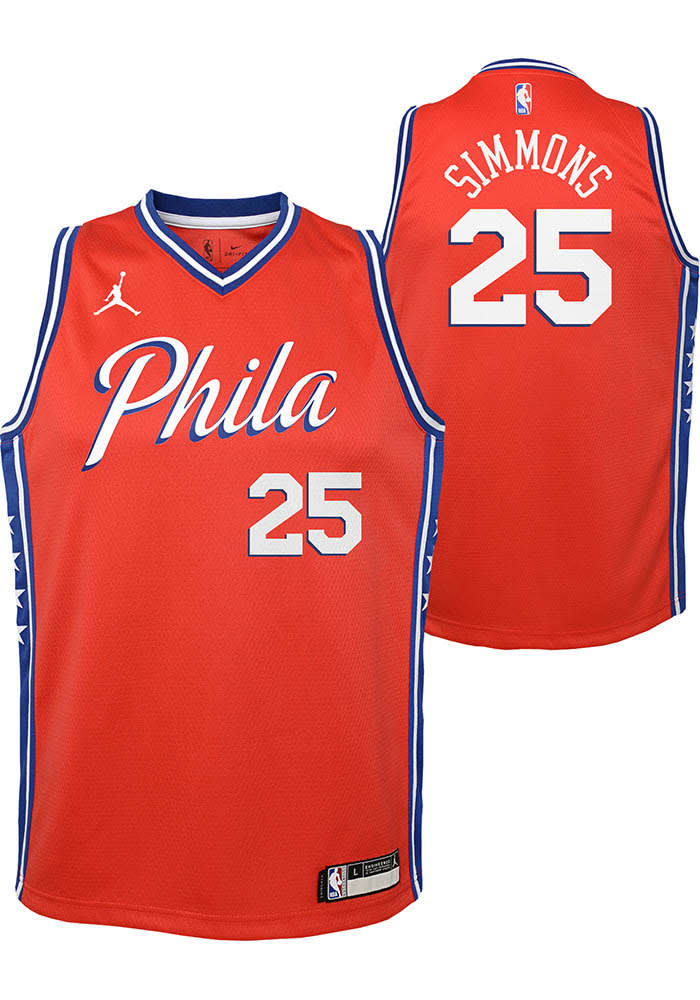Ben Simmons Outer Stuff Philadelphia 76ers Youth Statement Red Basketball Jersey