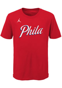 Philadelphia 76ers Youth Red ES Statement Short Sleeve T-Shirt