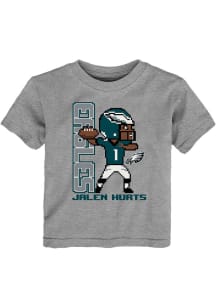 Jalen Hurts Philadelphia Eagles Toddler Grey Pixel Player Short Sleeve Player T Shirt