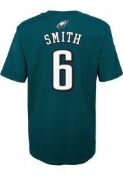 Devonta Smith Philadelphia Eagles Youth Midnight Green Name and Number Player Tee