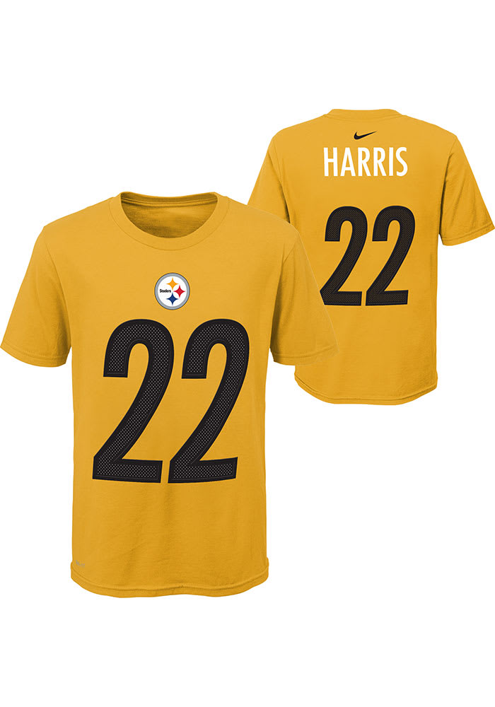 Najee Harris Pittsburgh Steelers Youth Gold Player Pride Player Tee