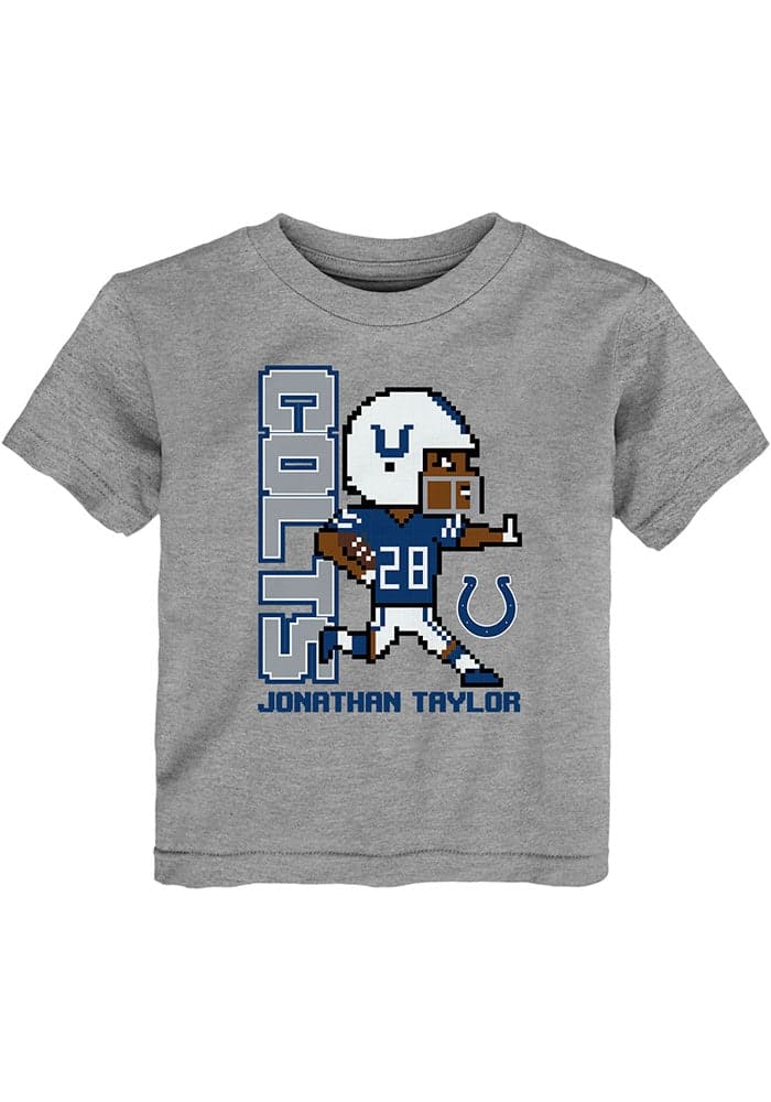 Jonathan Taylor Indianapolis Colts Youth Pixel Player 2.0 T-Shirt -  Heathered Gray