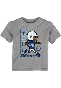 Jonathan Taylor Indianapolis Colts Toddler Grey Pixel Player Short Sleeve Player T Shirt