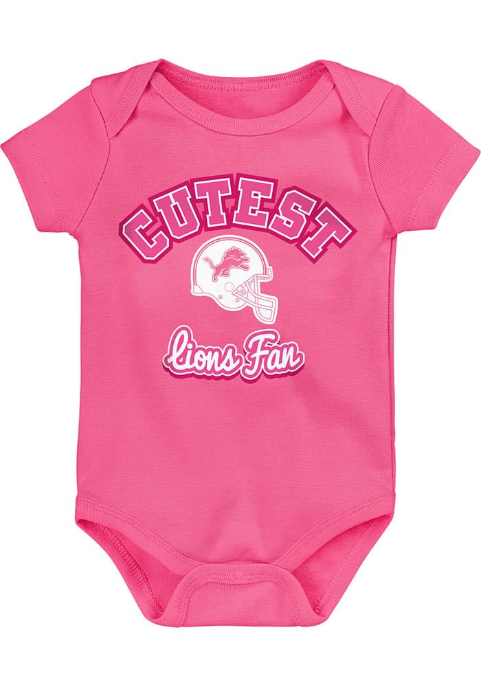 NFL Detroit Lions Baby Girls' Onesies 3pk Set - 0-3M