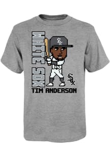 Tim Anderson Chicago White Sox Youth Grey Pixel Player Player Tee