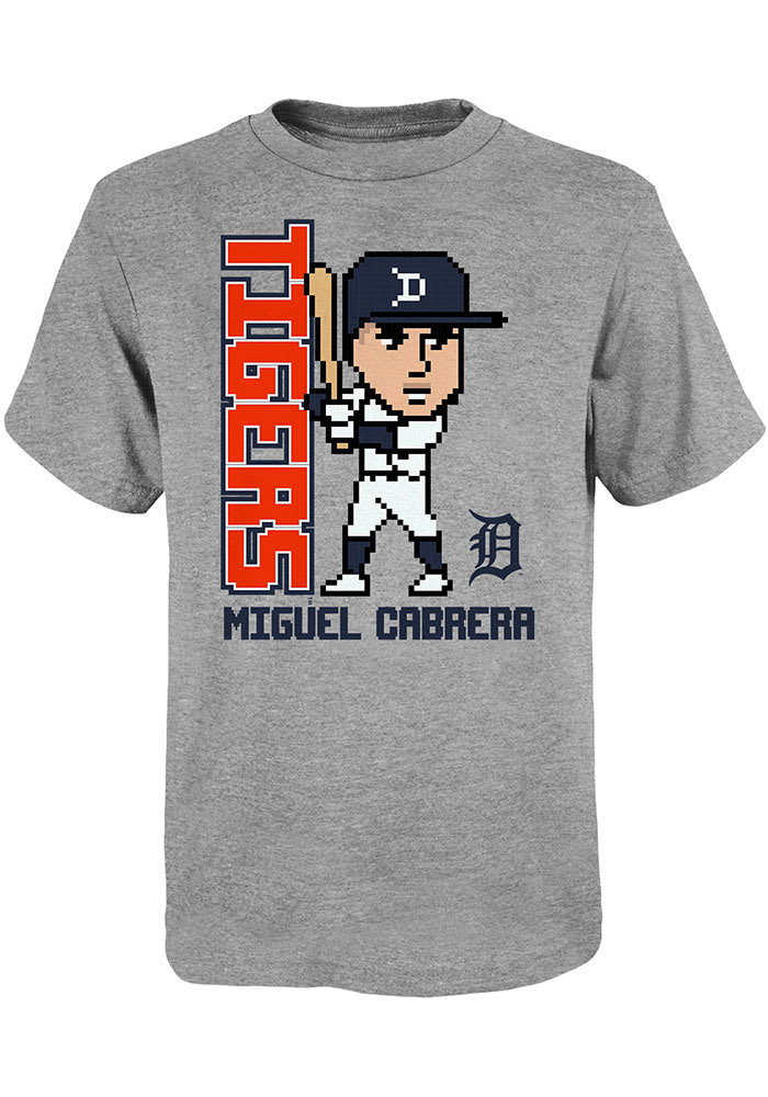 Miguel Cabrera Detroit Tigers Youth Grey Pixel Player Player Tee