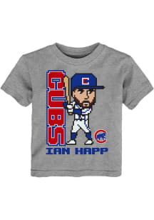 Ian Happ Chicago Cubs Toddler Grey Pixel Player Short Sleeve Player T Shirt