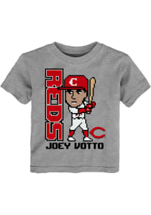 Joey Votto Cincinnati Reds Toddler Grey Pixel Player Short Sleeve Player T Shirt