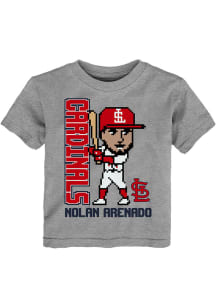 Nolan Arenado St Louis Cardinals Toddler Grey Pixel Player Short Sleeve Player T Shirt