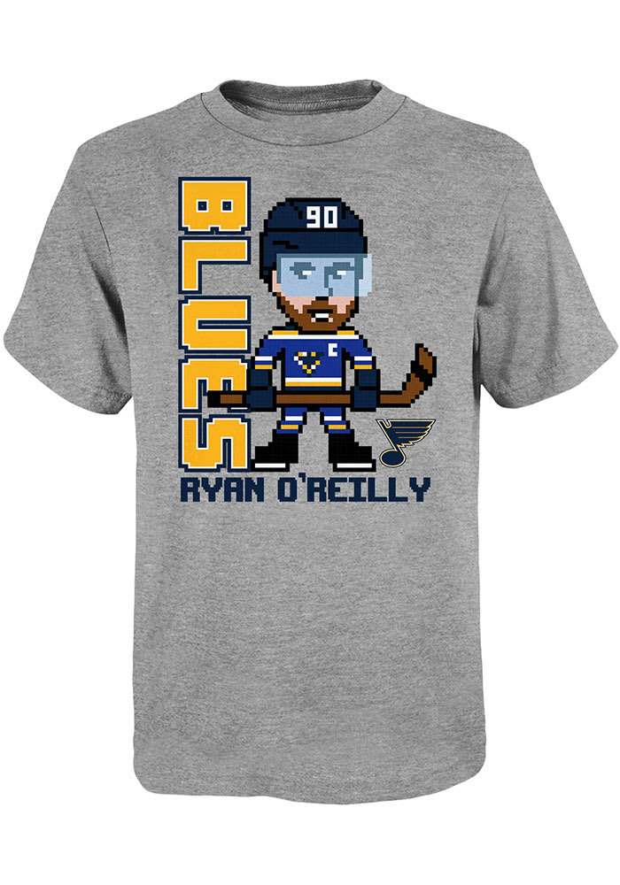 Ryan O'Reilly St Louis Blues Youth Grey Pixel Player Player Tee