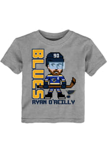 Ryan O'Reilly St Louis Blues Toddler Grey Pixel Player Short Sleeve Player T Shirt