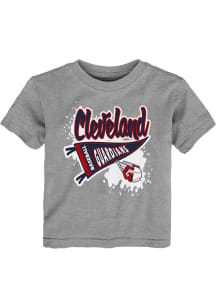 Cleveland Guardians Toddler Grey Banner Splatter Short Sleeve T-Shirt