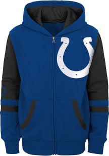 Indianapolis Colts Boys Blue Stadium Long Sleeve Full Zip Hooded Sweatshirt