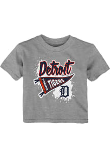 Detroit Tigers Infant Banner Splatter Short Sleeve T-Shirt Grey