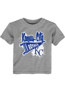 Kansas City Royals Toddler Grey Banner Splatter Short Sleeve T-Shirt