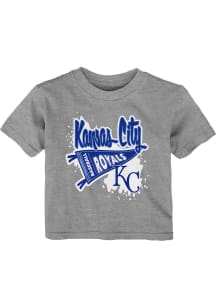 Kansas City Royals Infant Banner Splatter Short Sleeve T-Shirt Grey