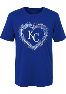 Kansas City Royals Girls Blue Heart Shot Short Sleeve T-Shirt