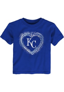 Kansas City Royals Toddler Girls Blue Heart Shot Short Sleeve T-Shirt