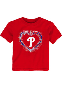 Philadelphia Phillies Toddler Girls Red Heart Shot Short Sleeve T-Shirt
