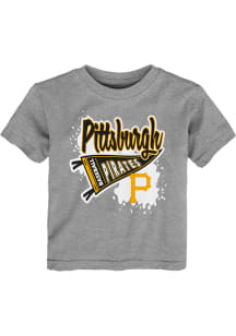 Pittsburgh Pirates Toddler Grey Banner Splatter Short Sleeve T-Shirt