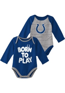 Indianapolis Colts Baby Blue Born To Play LS 2PK One Piece