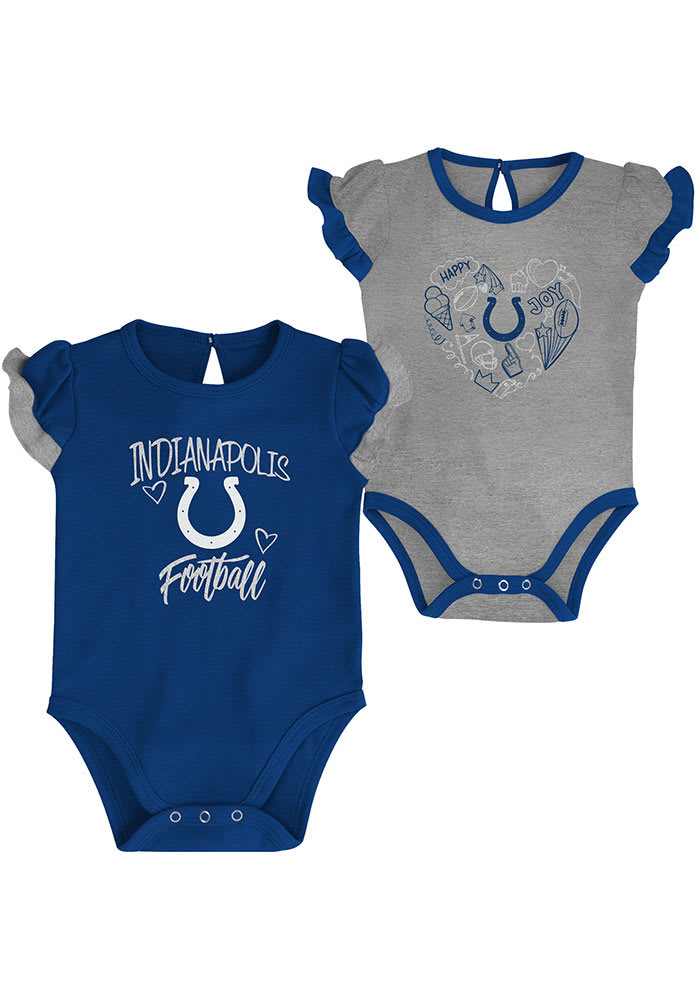 NFL Indianapolis Colts Size 6-9M Too Much Love 2-Pack Short Sleeve Creeper Bodysuits