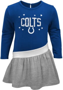 Indianapolis Colts Toddler Girls Blue Heart To Heart Short Sleeve Dresses