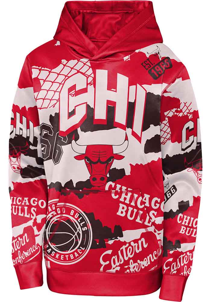 Chicago Bulls Youth Red Over The Limit Long Sleeve Hoodie - 133412875