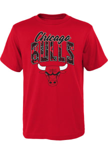 Chicago Bulls Youth Red Tri Ball Short Sleeve T-Shirt