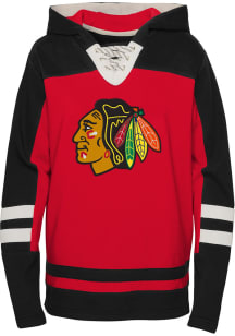 Chicago Blackhawks Youth Red Ageless Revisited Long Sleeve Hoodie
