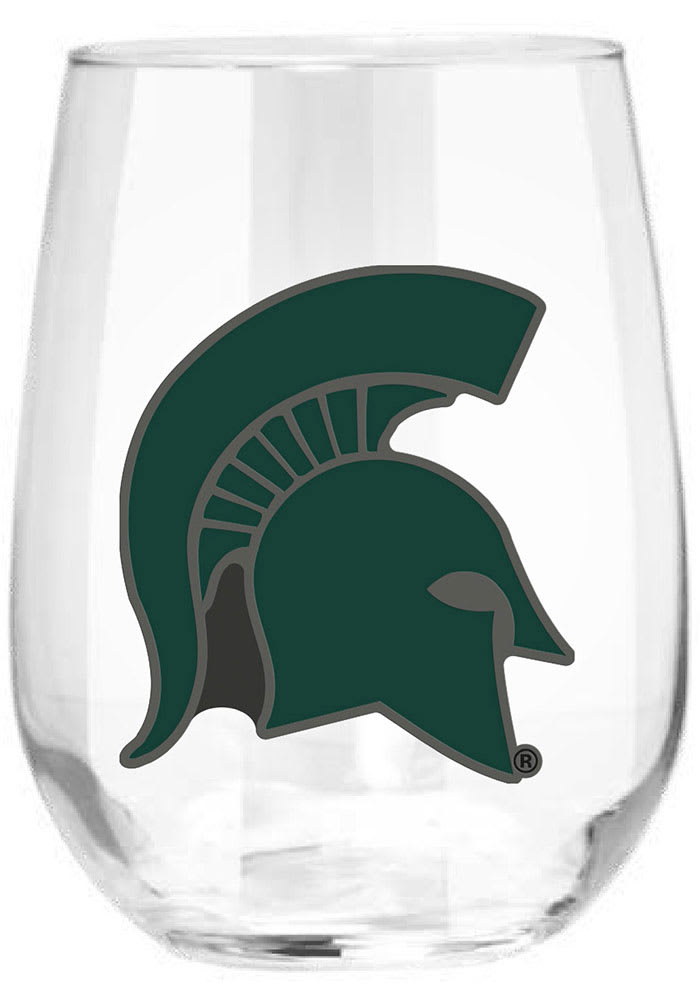 Michigan State Spartans 15oz Emblem Stemless Wine Glass