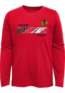 Chicago Blackhawks Youth Red Rink Reimagined Long Sleeve T-Shirt