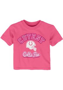 Indianapolis Colts Infant Girls Cutest Fan Short Sleeve T-Shirt Pink