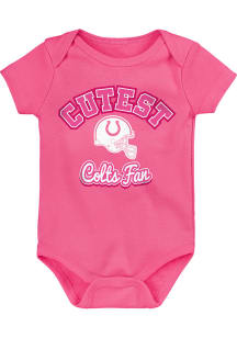 Indianapolis Colts Baby Pink Cutest Fan Short Sleeve One Piece