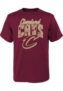 Cleveland Cavaliers Youth Maroon Tri Ball Short Sleeve T-Shirt