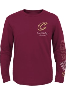 Cleveland Cavaliers Youth Maroon Team Drip Long Sleeve T-Shirt