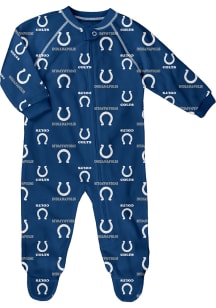 Indianapolis Colts Baby Blue All Over Logo Loungewear One Piece Pajamas