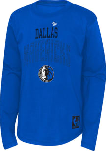 Dallas Mavericks Boys Blue Posterize Long Sleeve T-Shirt