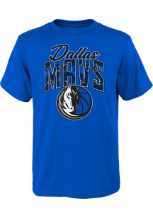 Dallas Mavericks Youth Navy Blue Tri Ball Short Sleeve T-Shirt