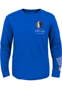 Dallas Mavericks Youth Navy Blue Team Drip Long Sleeve T-Shirt